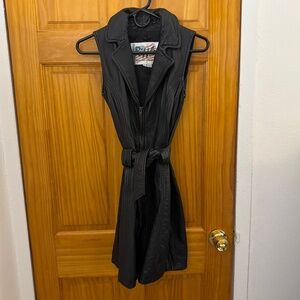 Vintage black leather dress